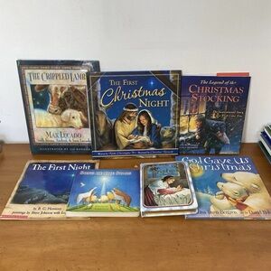Children’s Christmas Books Hardcover Jesus Christian Religious Board Kid’s Lot 7